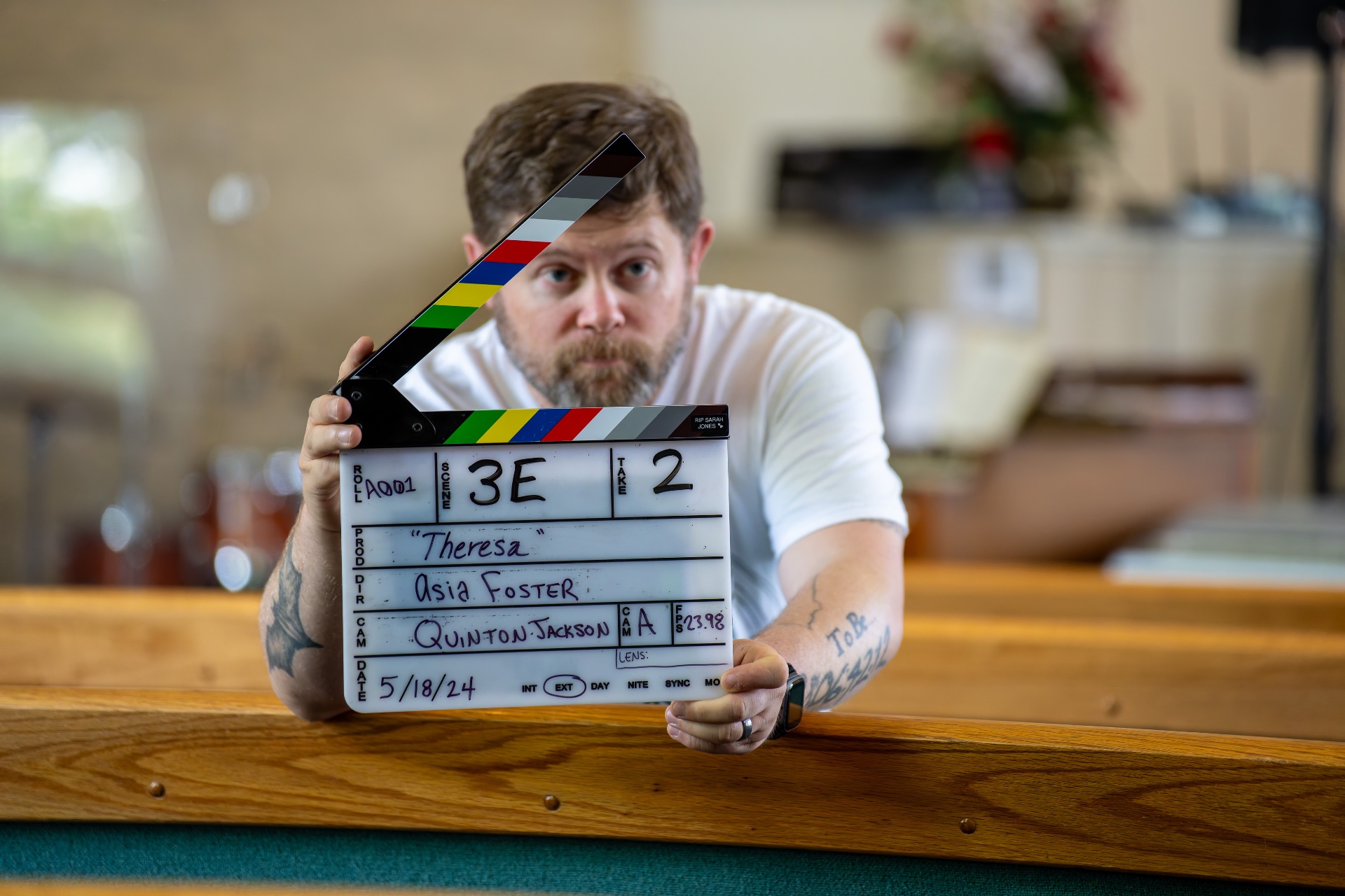 Director's slate on set